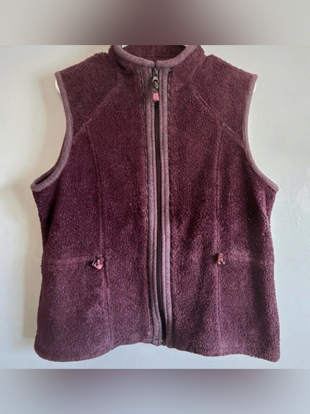 Woolrich Plum Fleece Zip-Up Vest